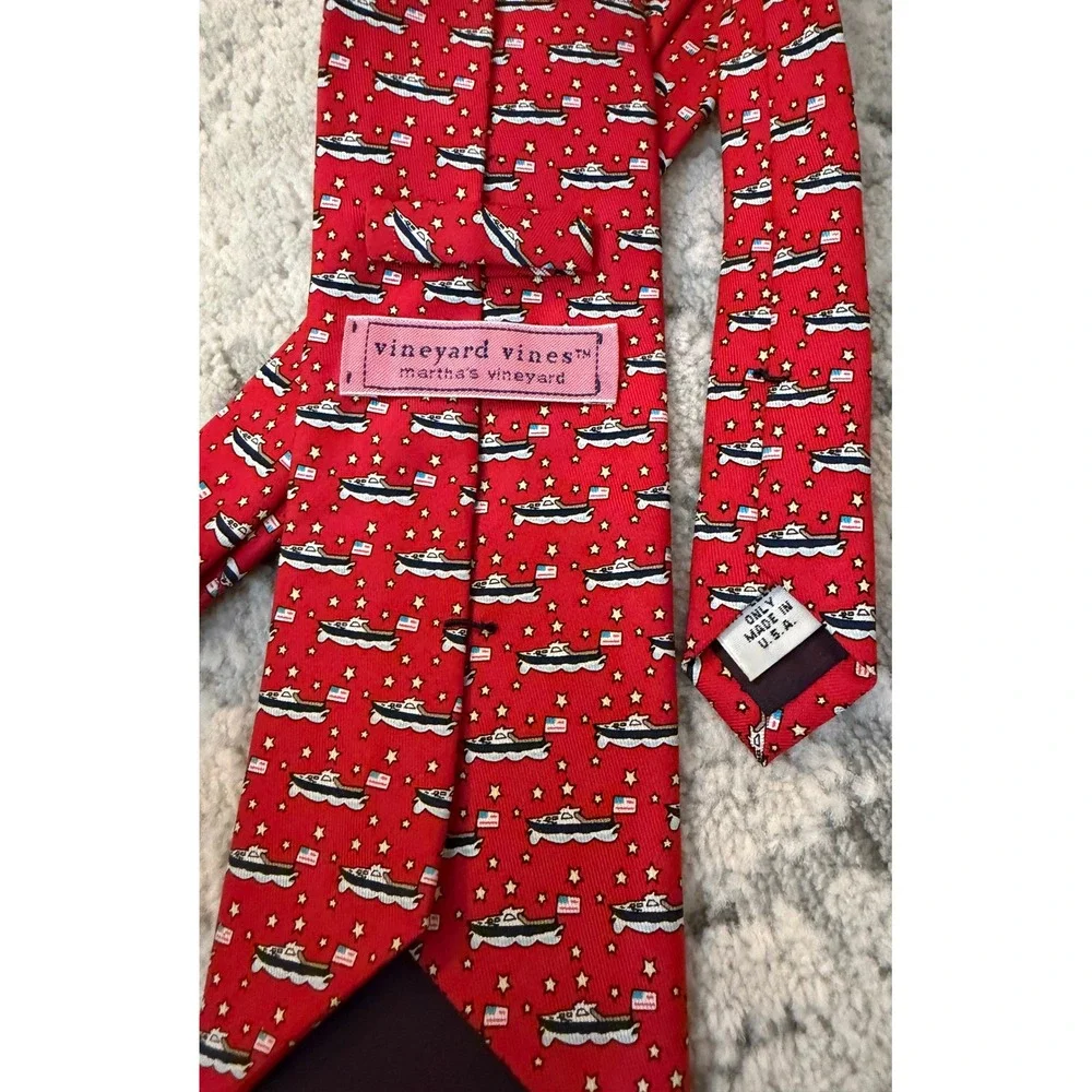 Pair of Vineyard Vines Mens Silk Ties Lot Red‎ Nautical Boat Yellow Windmill
